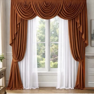 SET DRAPERIE CATIFEA CULOARE SENOIS HERALDIC, PERDEA TRIPLUVOAL ALB. Cod. Produs:40288