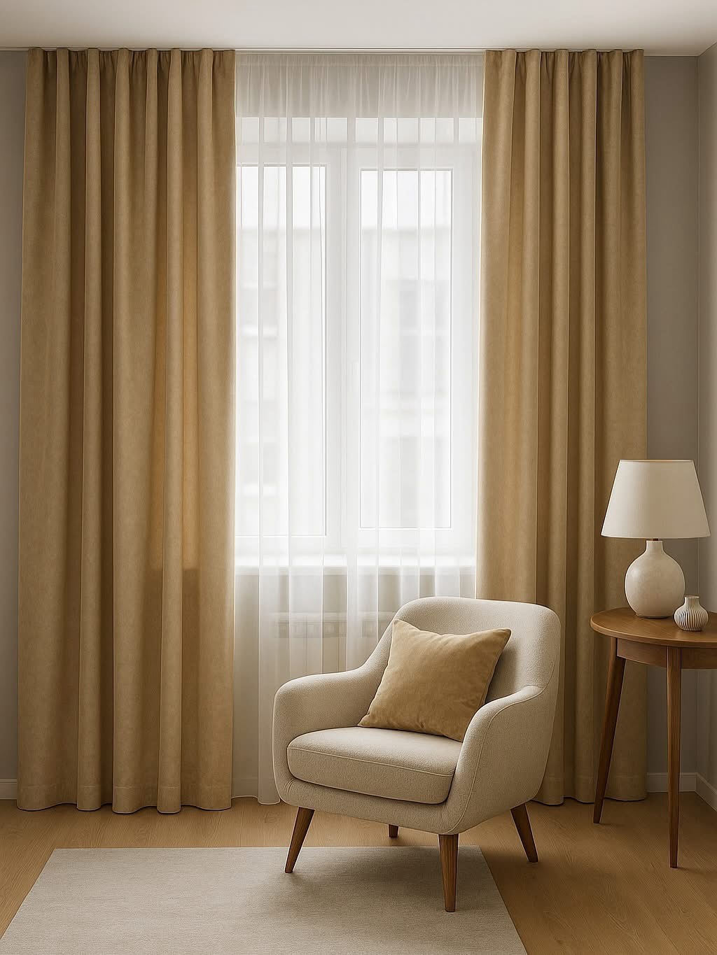 SET DRAPERIE CATIFEA CULOARE CREM , PERDEA TRIPLUVOAL ALB . Cod. Produs:219899