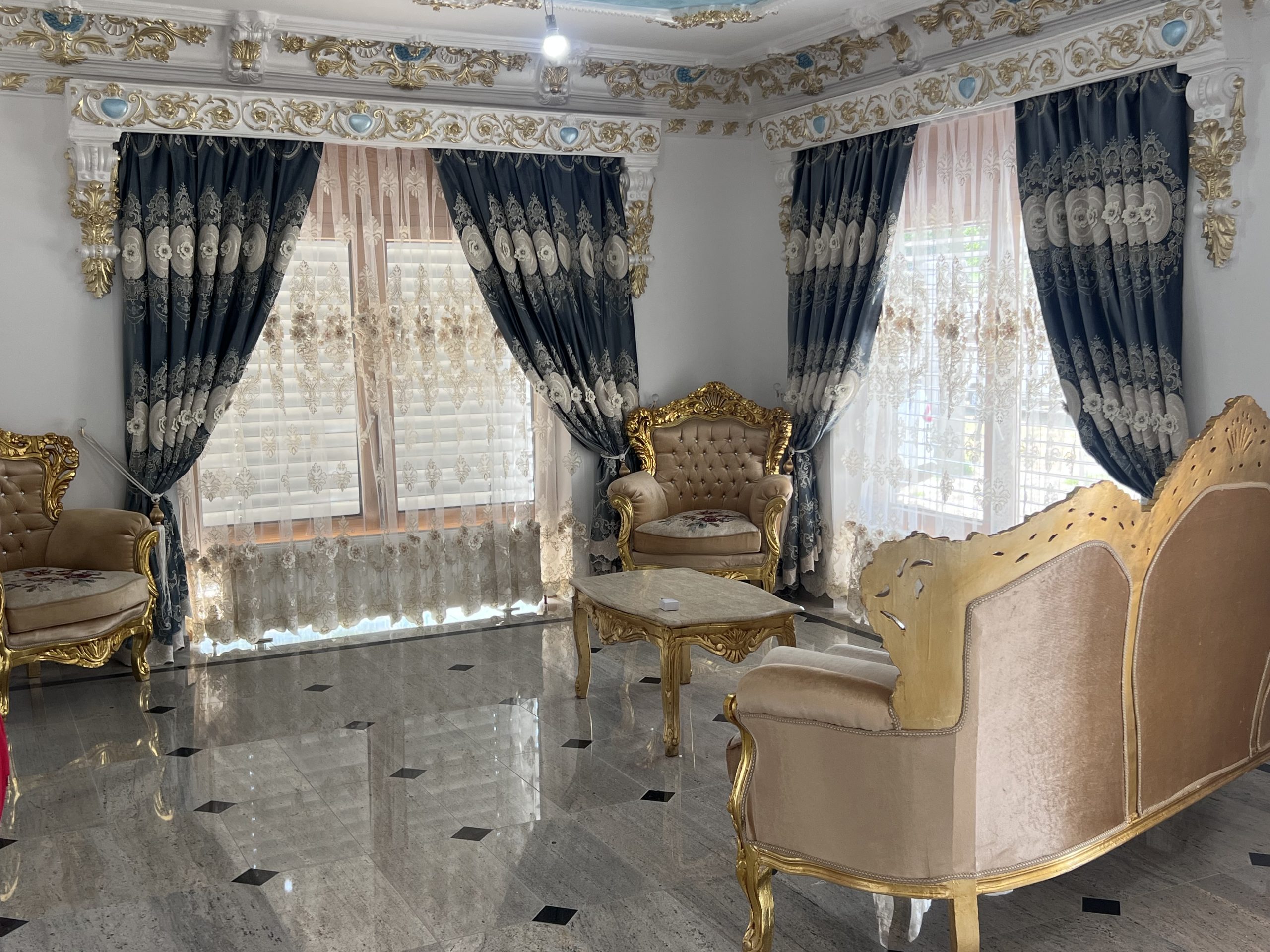 DRAPERIE CATIFEA CULOARE GRI DESCHIS CU GRI ÎNCHIS, PERDEA TRIPLUVOAL ALB. Cod: Produs.3100287 - imagine 6