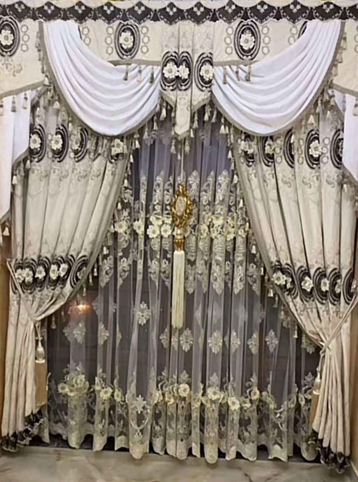DRAPERIE CATIFEA CULOARE GRI DESCHIS CU GRI ÎNCHIS, PERDEA TRIPLUVOAL ALB. Cod: Produs.3100287 - imagine 11