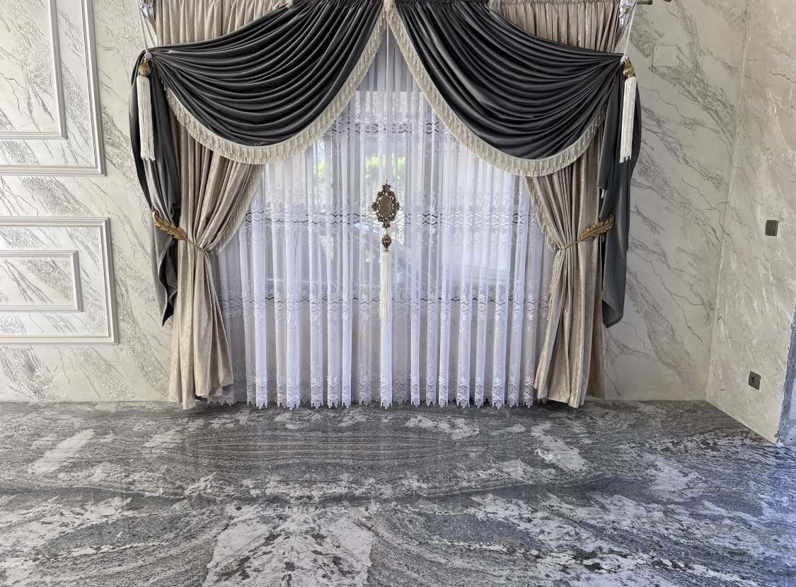 DRAPERIE CATIFEA CULOARE GRI DESCHIS CU GRI ÎNCHIS, PERDEA TRIPLUVOAL ALB. Cod: Produs.3100287 - imagine 17